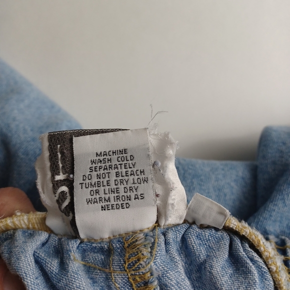 Vintage Sport Timer Mom Jeans Denim Shorts Size 14 Blue -Elastic Waist -Pockets - Picture 6 of 12